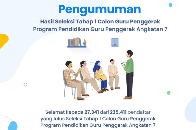 Pengumuman Hasil Seleksi Tahap 1 Calon Guru Penggerak Angkatan 7